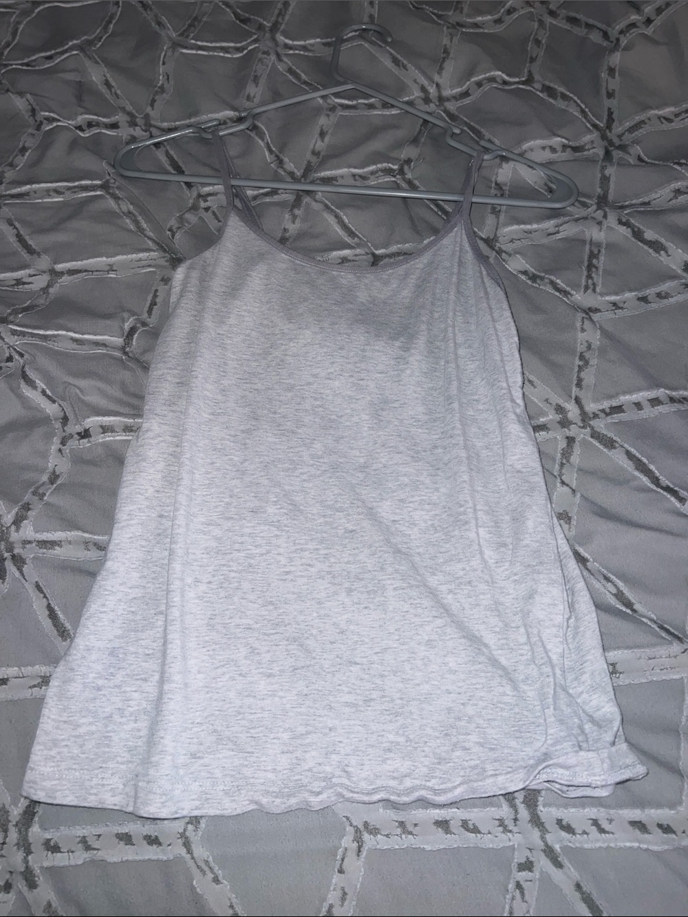 Time and Tru Heather Light Gray Spaghetti Strap Cami